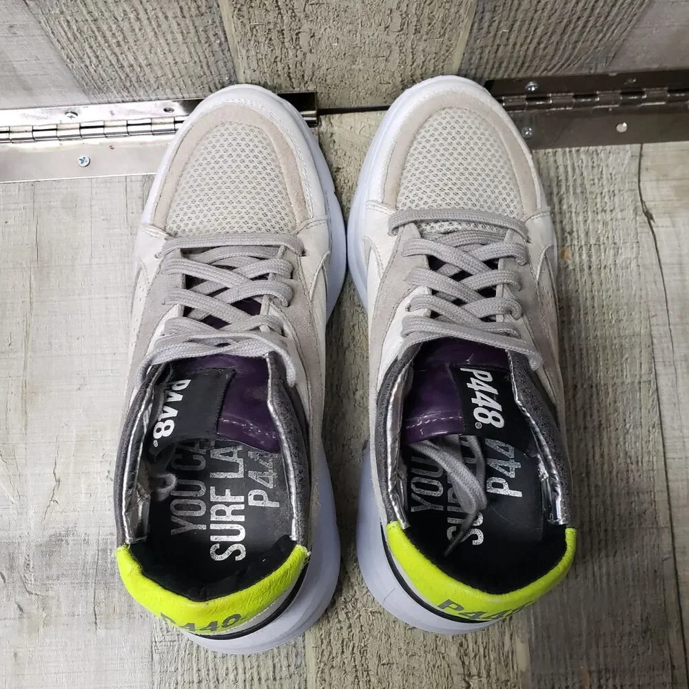 P448 Leia Women's Size EU 37 US 6.5-7 Chunky Platform Leather Sneakers Trainers